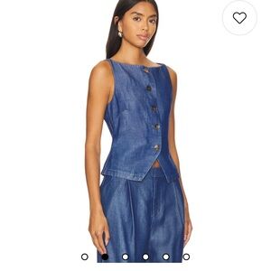 Agathe Vest Top in Blue Denim